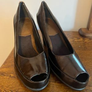 Brown metallic heels. Size 10